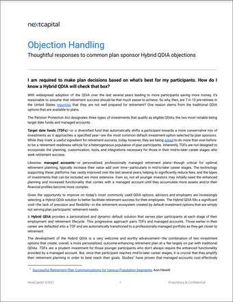 Hybrid QDIA: Objection Handling