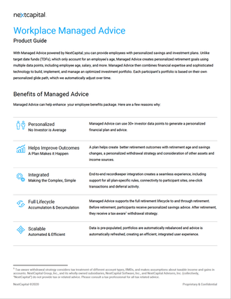 Image of Workplace Managed Advice product guide